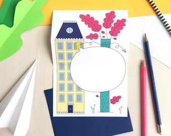 House unfolding greeting card
