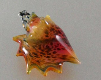 Lampwork Beads-Glass Seashell-Conch-Cone Sea shell-Pendant-Focal Bead-Ocean Sea Shell-Glass Sea shell-Lampwork Sea Shell-Handmade Glass