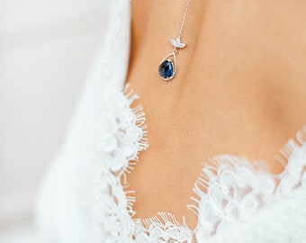 Wedding Backdrop Necklace • Back Necklace • CZ Backdrop Necklace • Diamond Necklace • Pendant only