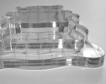 Acrylic Stamping Block, Gridlines or Without (3 Sizes Available)