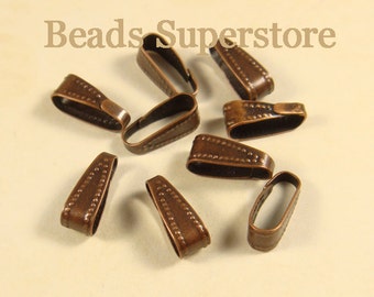 11 mm x 5 mm Antique Copper-Plated Brass Snap On Bail Connector - Nickel Free and Lead Free - 20 pcs