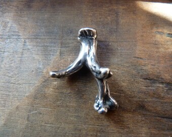 Sterling silver branch coral pendant
