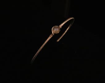 Sterling Silver Wire Wrapped Moonstone Bracelet/Arm Cuff