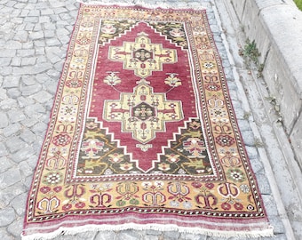 Turkish Oushak Rug Vintage Rug Anatolian Oushak Rug, Kilim Rug Pile Rug Purple Rug Livingroom Rug Office Rug Wedding Rug