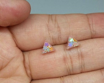 Holographic Star Triangle Earrings