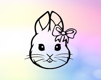 Easter bunny svg, cute bunny face cut file, girl bunny svg cut file, rabbit svg, Easter rabbit cut file, baby rabbit svg cut file, bunny svg