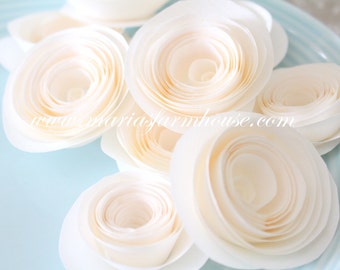 PAPER ROSES, Handmade Paper Roses, Bridal or Baby Shower Decor, Little Princess Birthday Party Decor