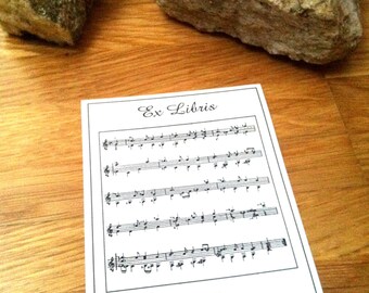 50 Personalized Sheet of Music Ex Libris Bookplates Booklabels