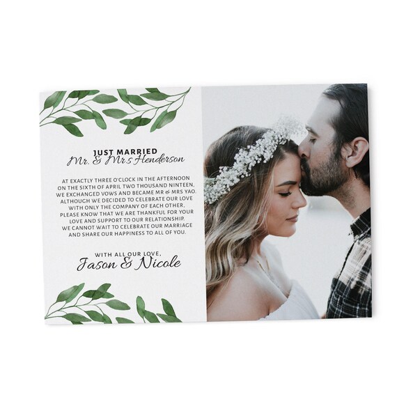 elopement announcement cards wedding announcement cards wedding announcement cards