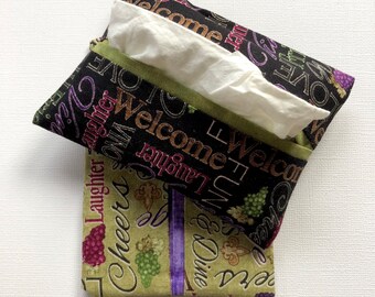 Purse Tissue Holders- Pocket Tissue Holders- Handmade- Travel Tissue Holders- Gift Under 10- Wine Lovers Gift- Wine Gift- Purse Accessory