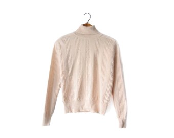 Vintage light pink knit turtleneck | M