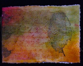 Decoupaged Covered, Hand-Bound, Blank Watercolor Paper Journal 4"x 6"