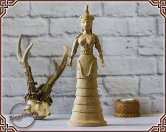Minoan snake goddess statue, crete, pagan, wiccan, wicca, altar, witches, mythology