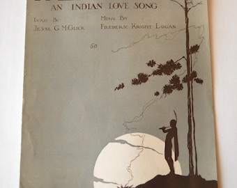 Vintage Sheet Music, Pale Moon, An Indian Love Song