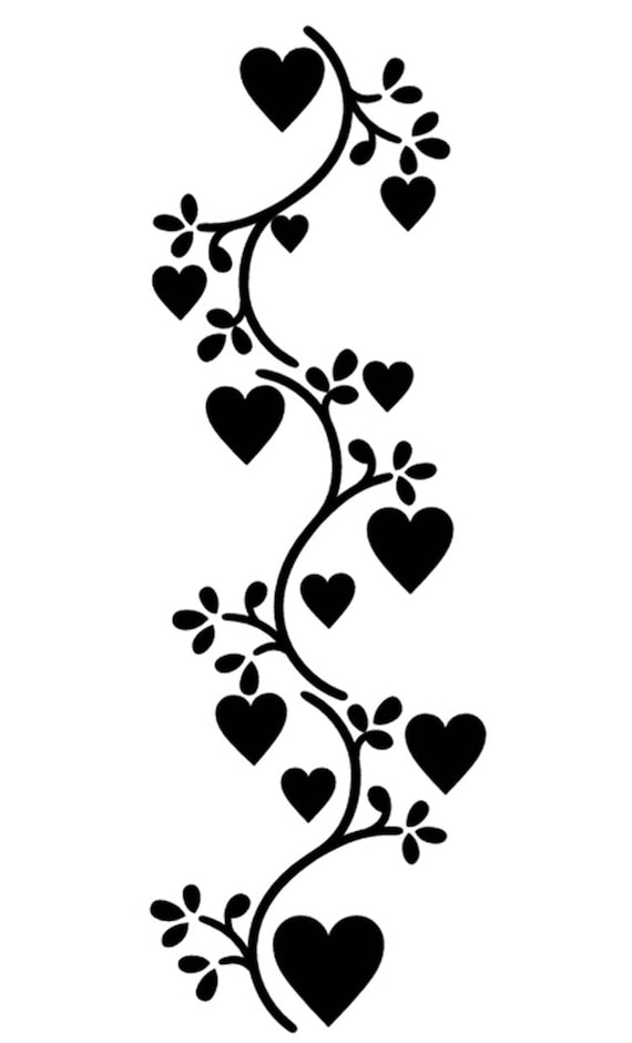 Heart Vine stencil Template Scrapbooking