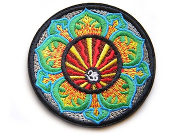 Om Embroidered Patch Appliqué 3"