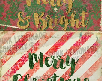 Christmas Digital Social Media Graphics Commercial Use Ok Vintage Inspired Holiday