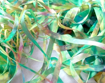 Hand Dyed Silk Ribbon 4mm Lemon Tree
