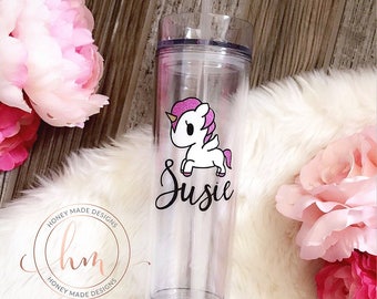 Personalized Unicorn Slim Tumbler