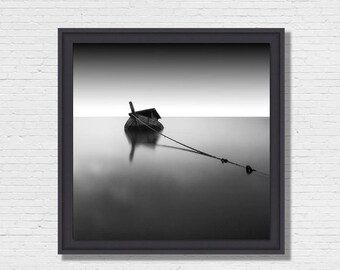 Black Boat - Photo Art framing floater