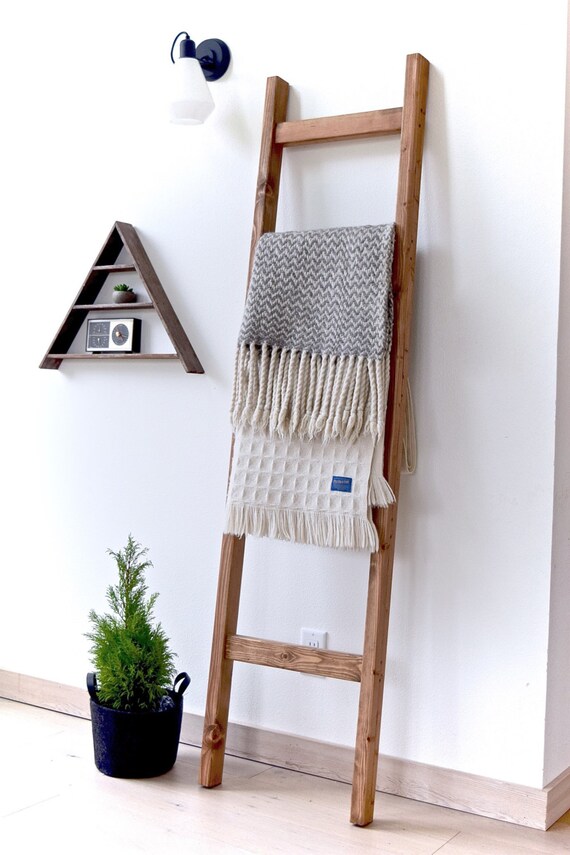 Blanket Ladder Rustic Wood Quilt Ladder Early American