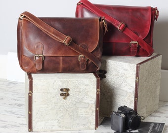 Leather Satchel /Messenger Bag /Handbag /Shoulderbag /Brown
