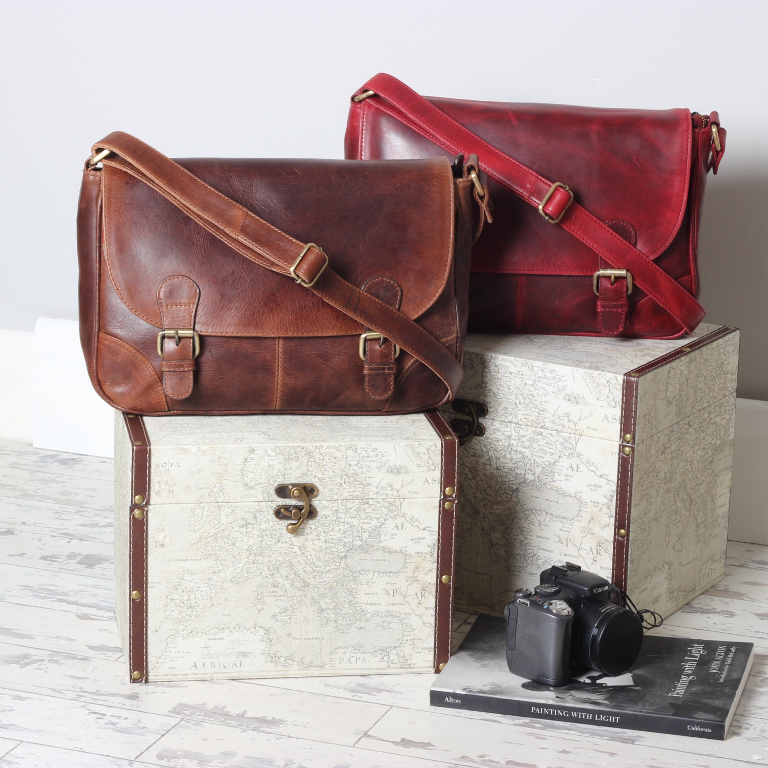 Leather Satchel /Messenger Bag /Handbag /Shoulderbag /Brown