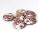Polymer Clay Beads, Latte Brown Lentil Bead Set 6 Pieces