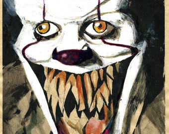 Pennywise (Original Watercolor and Ink Painting)