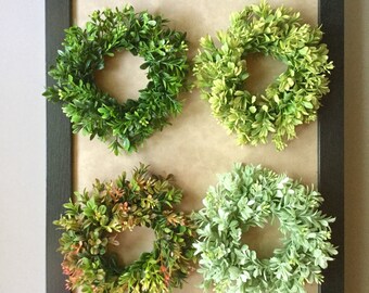 Tiny Boxwood Wreath, Candle Ring Wreath, Artificial Boxwood Wreath, Boxwood Decor