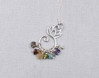 Chakra Necklace, Pendant Necklace, Balance Necklace Raw Chakra Crystals Chakra Balancing Raw Chakra Stones Seven Chakras Minimalist