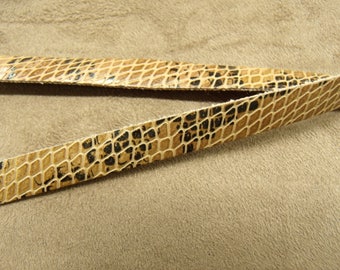 Leatherette Python Ribbon - 1 cm - Brown