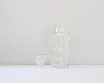 Vintage Apothecary Octogonal Glass Jar w/ Stopper Lid