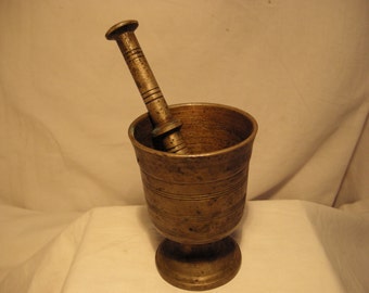 Vintage 1900's Brass Apothecary Mortar with Pestle