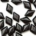 Czech Glass GemDuo, Two Hole Bead, 8x5mm, 10 grams, Opaque Jet Black