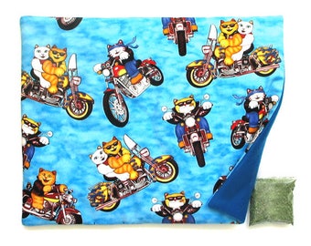 Catnip Mat plus Catnip Cats on Motorcycles Refillable Reversible