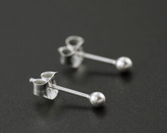 Petite 2mm Ball Post Earrings in Sterling Silver