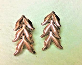 Vintage Renoir Copper Earrings Clip On Designer