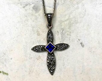 Marcasite Cross Necklace