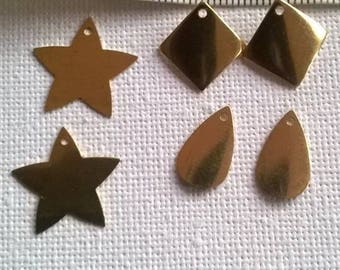 set of 6 gold metal sequins