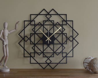 Wall Clock - Wood Wall Clock Square, Big Clock, Square Wooden Clock, Simple Modern Wall Clock, Silent Clock, Large Dark Oak Wall Clocks