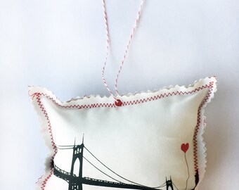 St. John's Bridge Portland Oregon Fabric Ornament