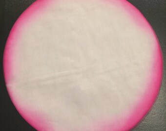 Tulle Circles- White with Hot Pink Edging