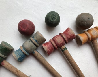 Vintage European Croquet Set from 1940's