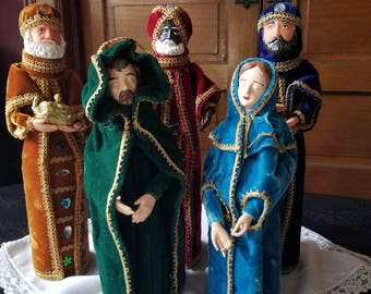 Vintage handmade bottle nativity set
