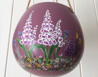 Floral Design Hanging Flower Pot – Hand Painted by Cassie Butcher