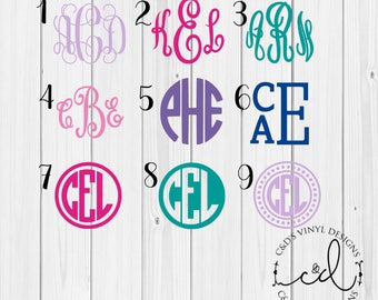 Monogram Decal - Monogram Sticker - Monogram Decals - Monogram Laptop Decal - Car Decal - Custom Cup Decal - Monogram Car Decal - Monogram