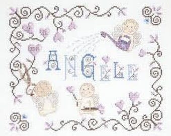 DMC BK1033 | Little Angel Name Sampler Counted Cross Stitch Kit