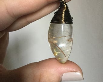 Golden Rutilated Quartz necklace