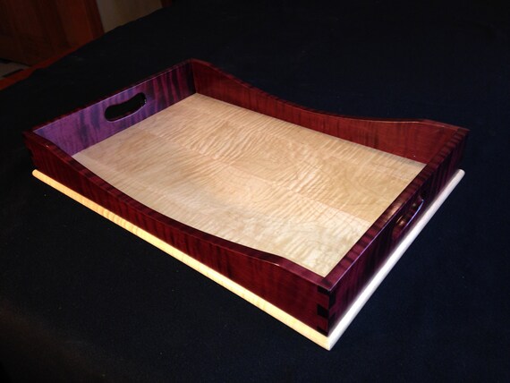 15 x 21 Plum & Clear Tiger Maple Tray